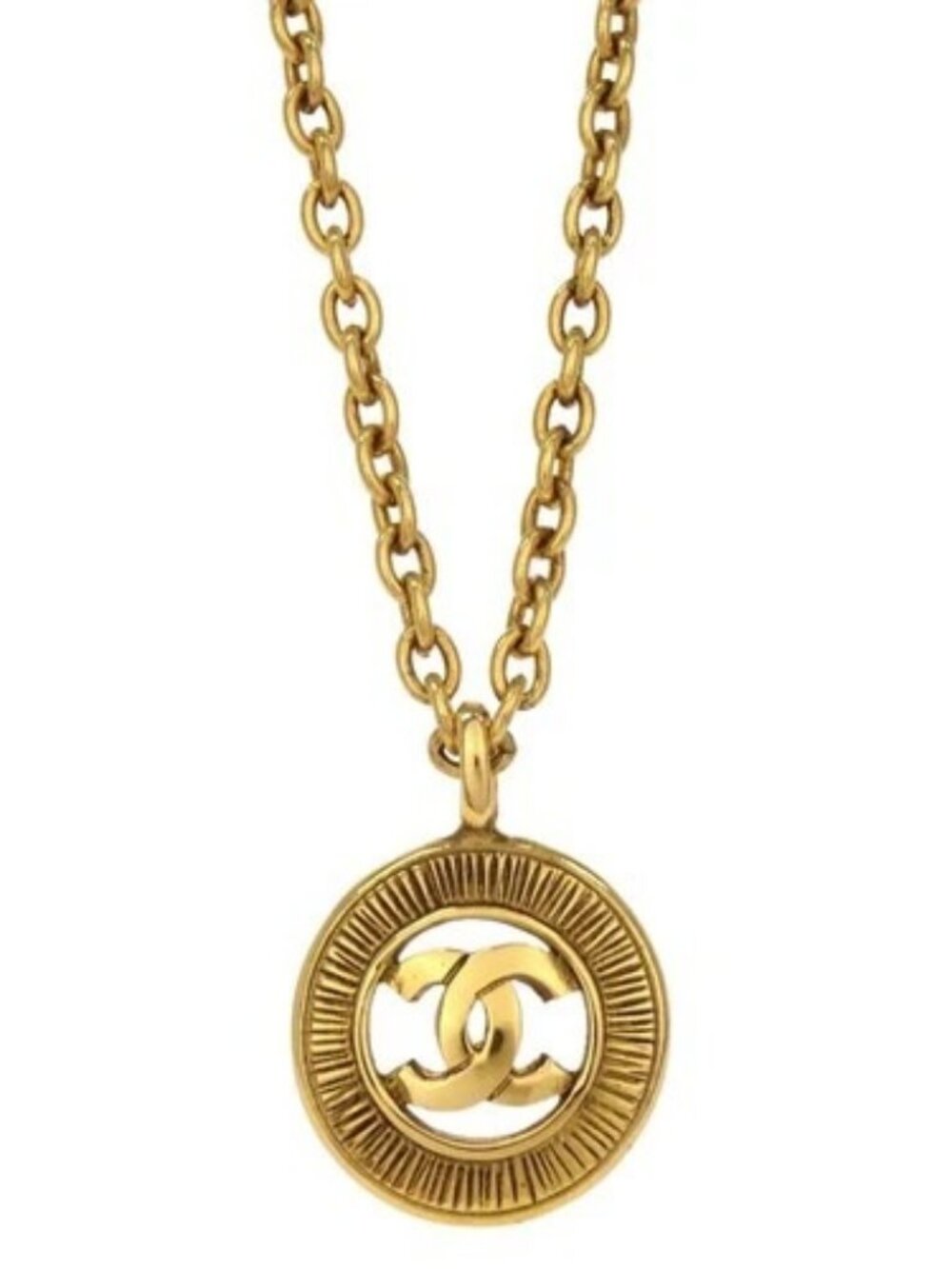 Chanel Medallion Gold Chain Pendant Necklace 3848 188887
